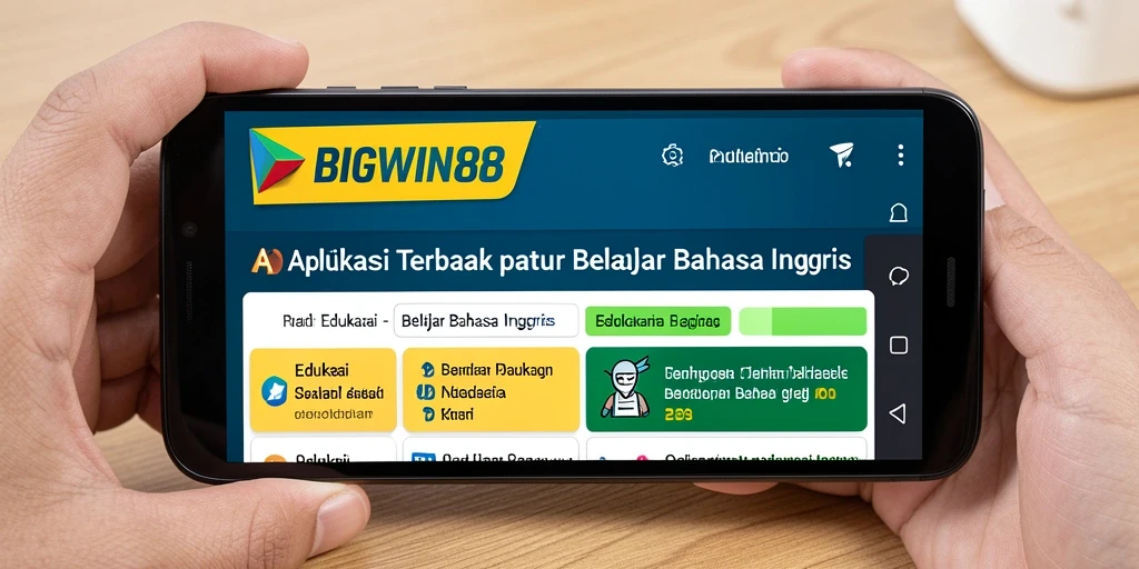 Antarmuka aplikasi BIGWIN88 untuk belajar Bahasa Inggris yang interaktif.