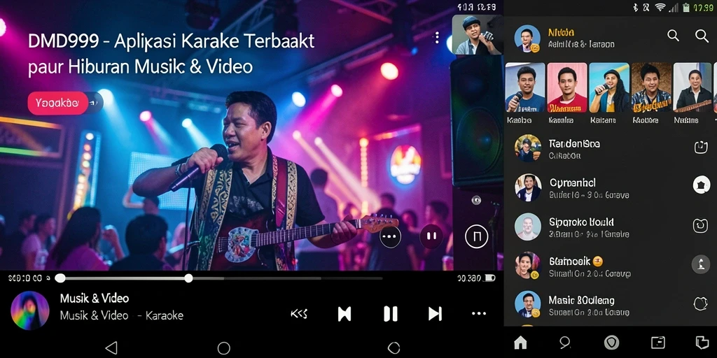 Tampilan antarmuka DMD999 yang menarik untuk karaoke.