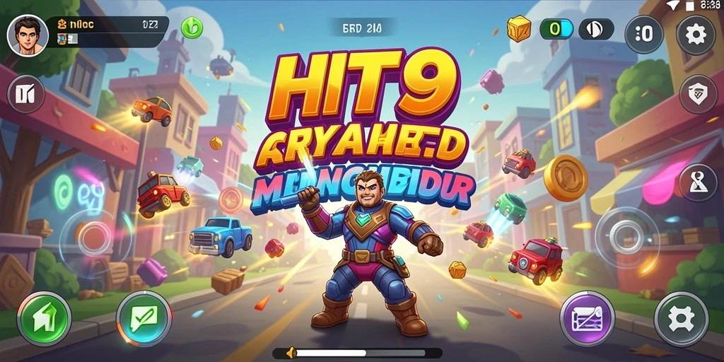Antarmuka HIT9 yang menarik dengan fungsi permainan Arcade yang seru.