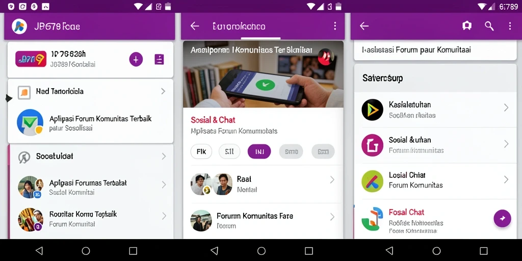 Antarmuka pengguna JP6789 menampilkan forum komunitas yang dinamis.