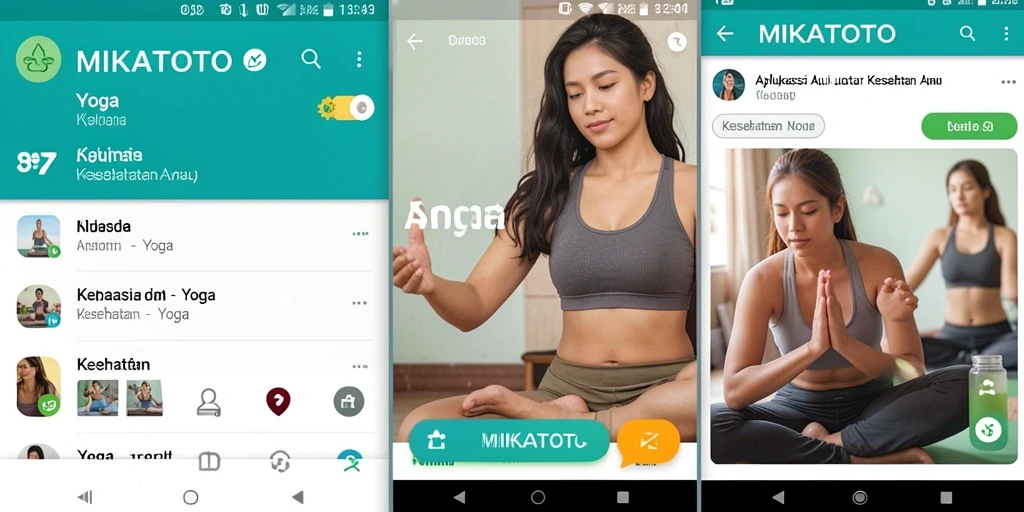 Tampilan antarmuka MIKATOTO dengan sesi yoga interaktif.
