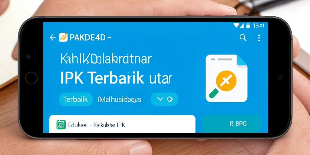 Tampilan antarmuka aplikasi PAKDE4D untuk Kalkulator IPK.
