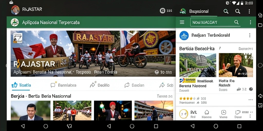Antarmuka RAJASTAR menampilkan berita nasional terkini dan informasi relevan.