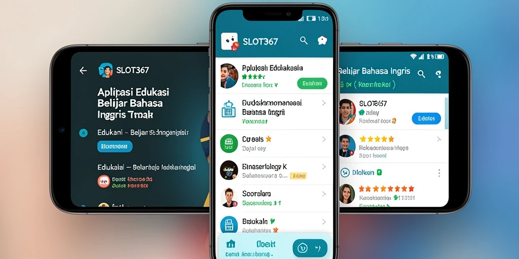 Antarmuka aplikasi SLOT367 yang menampilkan fungsi Belajar Bahasa Inggris.