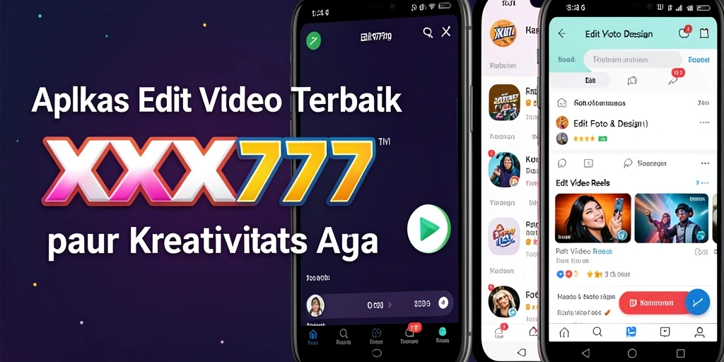 Tampilan antarmuka aplikasi XXX777 saat mengedit video Reels.