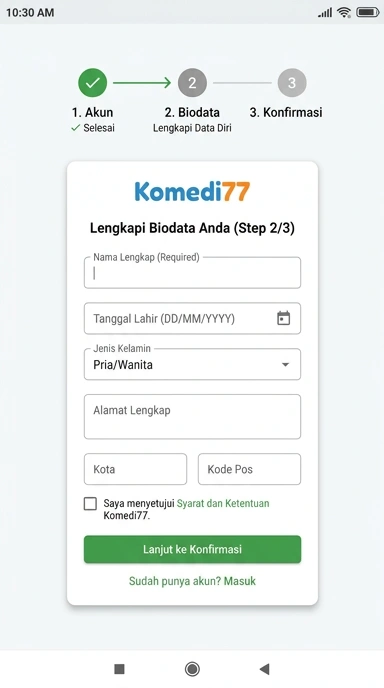 Daftar Akun Baru komedi77 Dengan Mudah